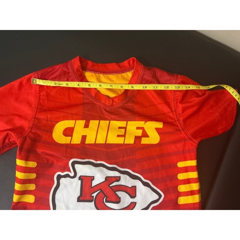Kids Med Kansas City Chiefs NFL Flag Football Jersey Red Yellow - Picture 5 of 5
